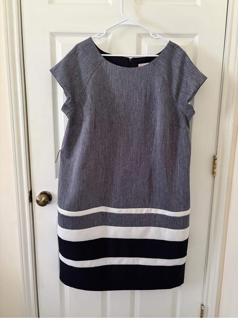House of CB Womens Gray and Black Striped Dress